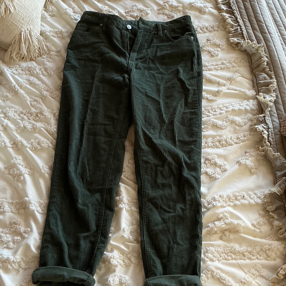 Urban Outfitters BDG High Rise Dark Green Corduroy Pants